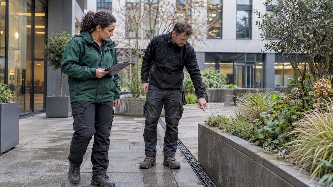 Contractor ready London office landscaping with 8 point site brief